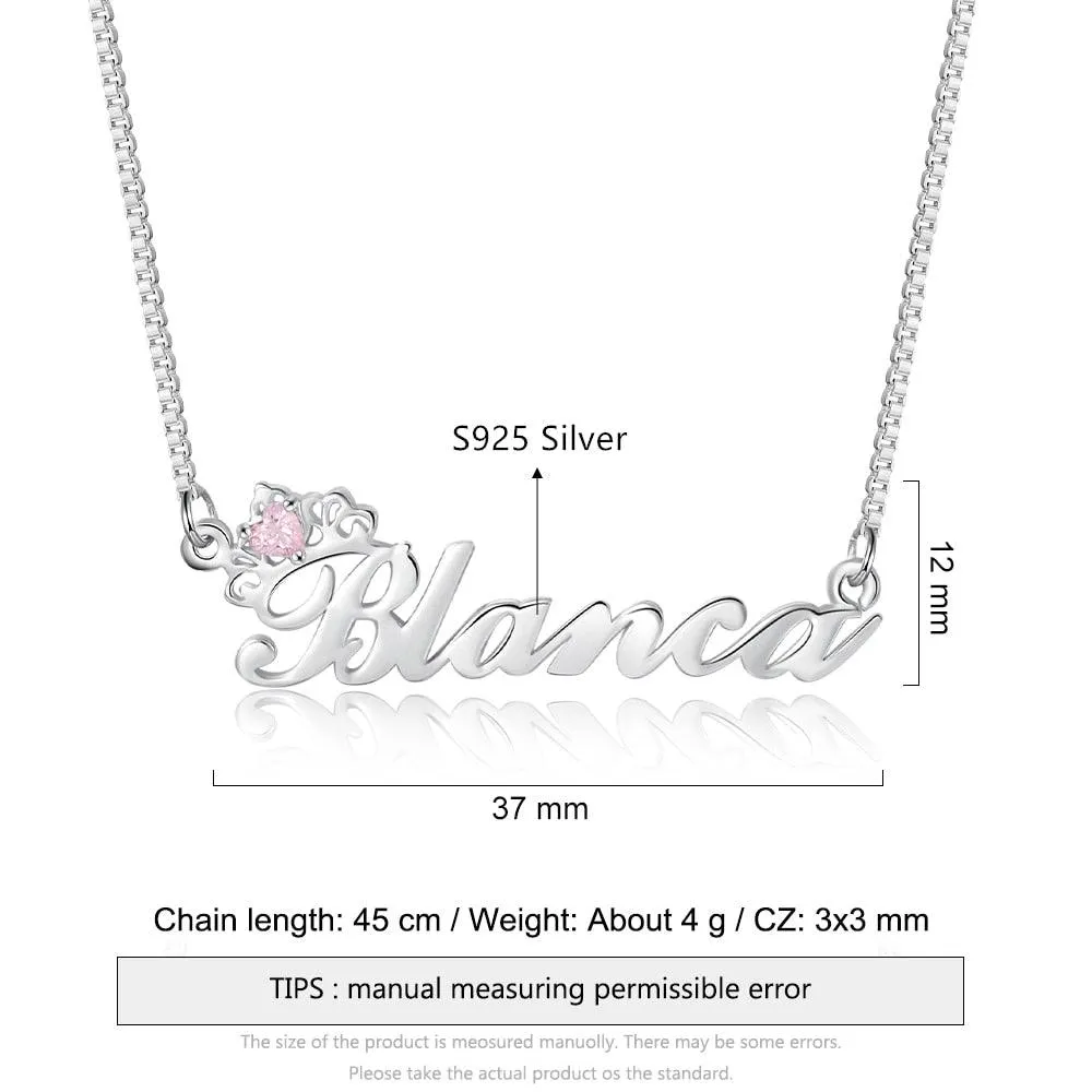 Personalized Silver Jewelry For Women - 925 Sterling Silver Jewelry For Women - One-Name Customizable Silver Jewelry For Women