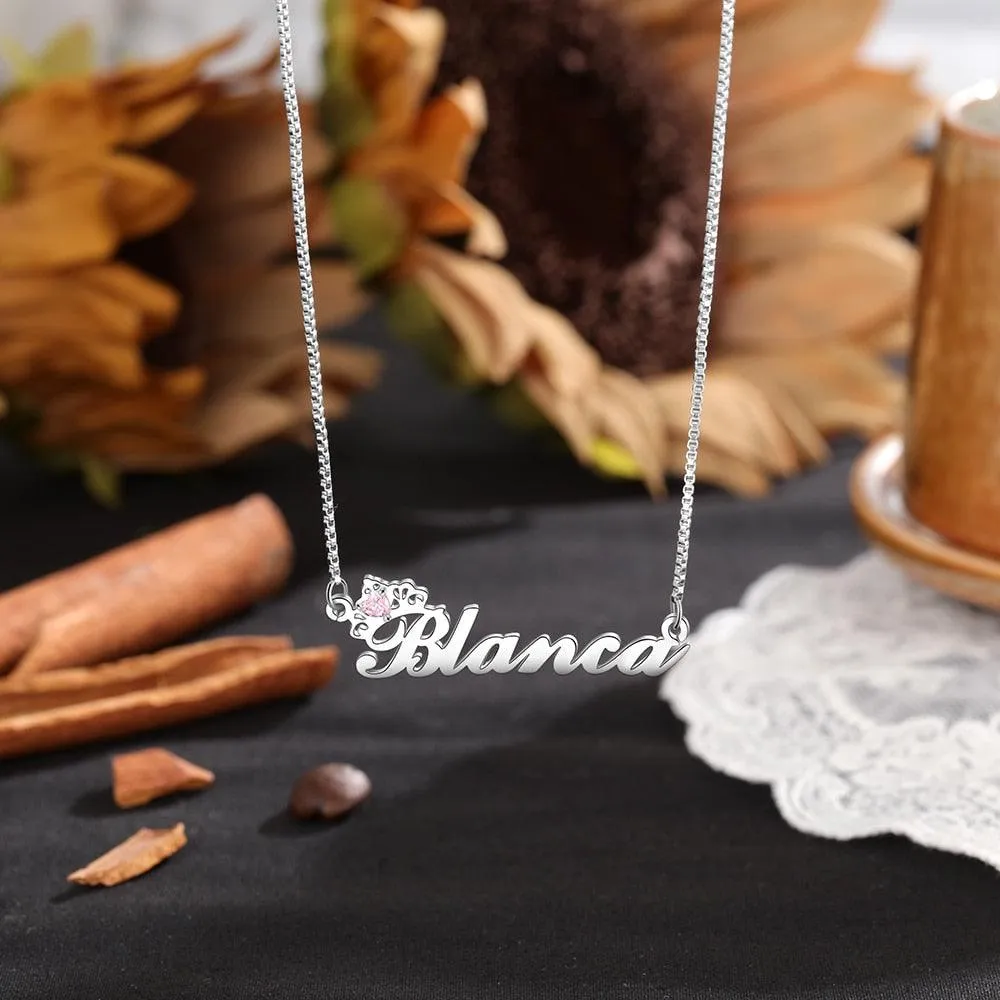 Personalized Silver Jewelry For Women - 925 Sterling Silver Jewelry For Women - One-Name Customizable Silver Jewelry For Women