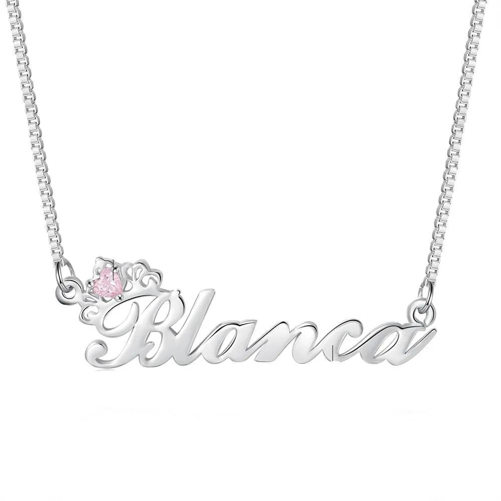 Personalized Silver Jewelry For Women - 925 Sterling Silver Jewelry For Women - One-Name Customizable Silver Jewelry For Women