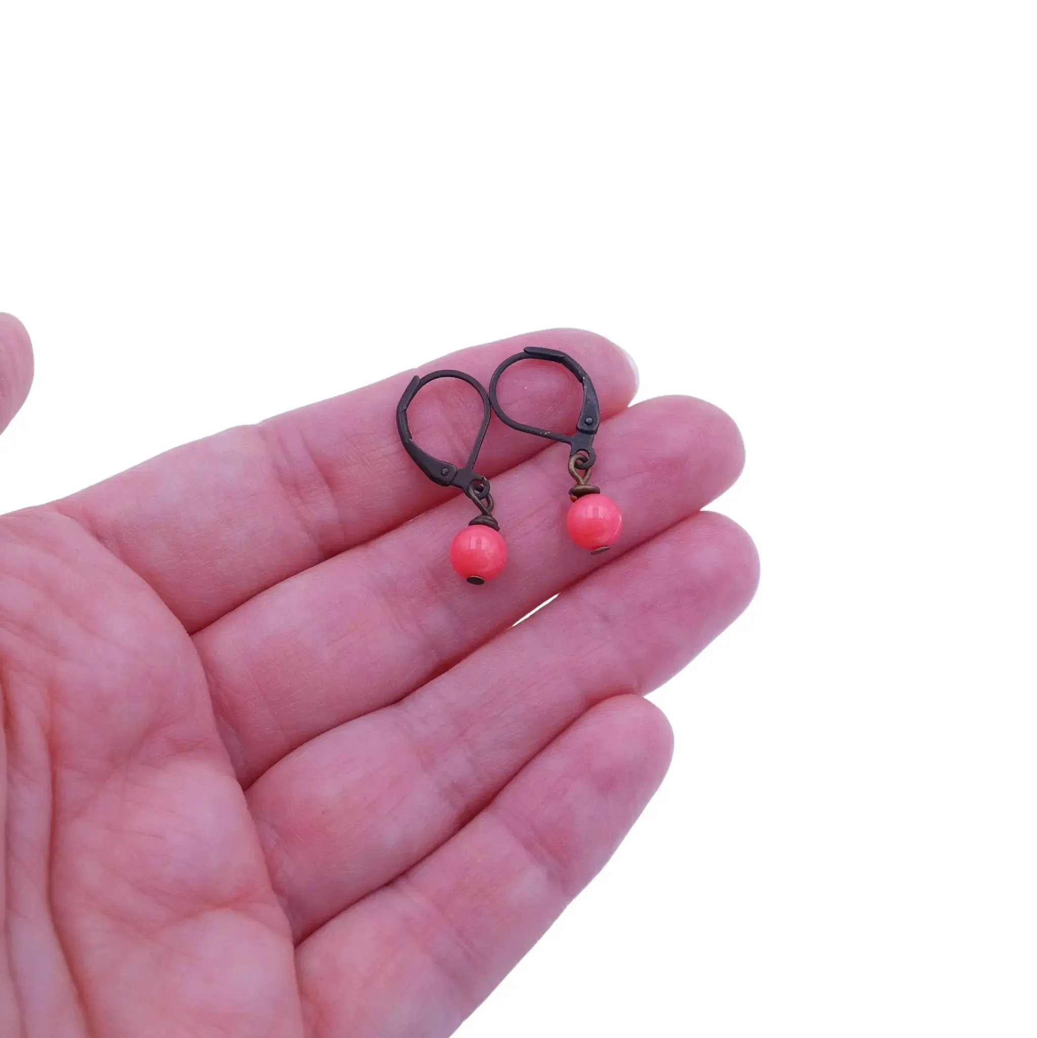 Pink Coral Earrings