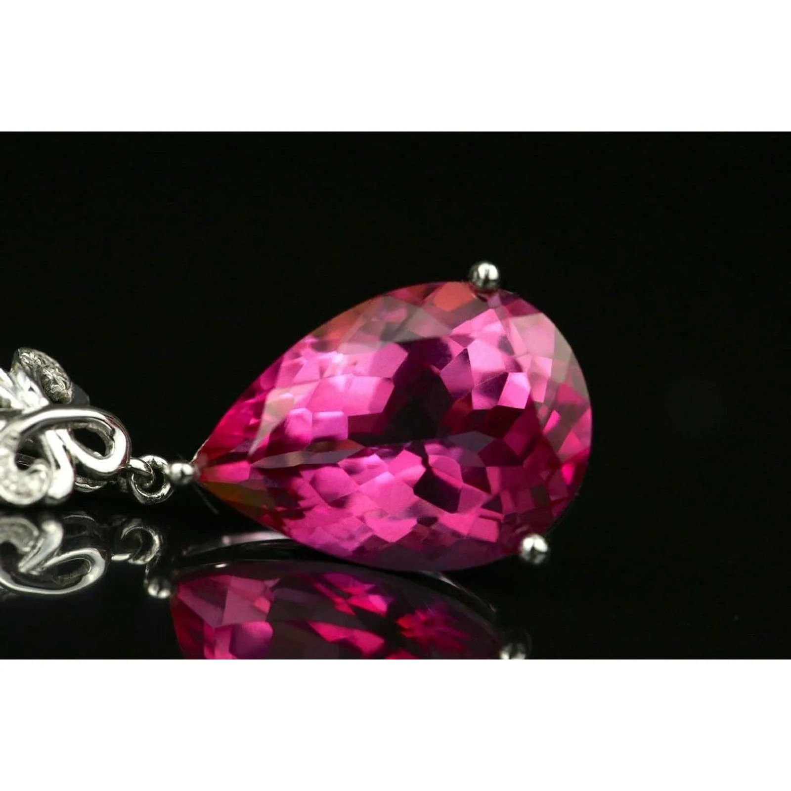 Pink Topaz, 14.25ctw Necklace with Diamonds in 18K Gold
