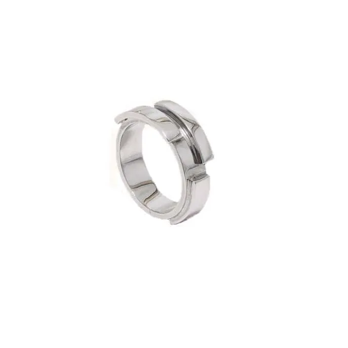 Plate 14 kt white gold ring