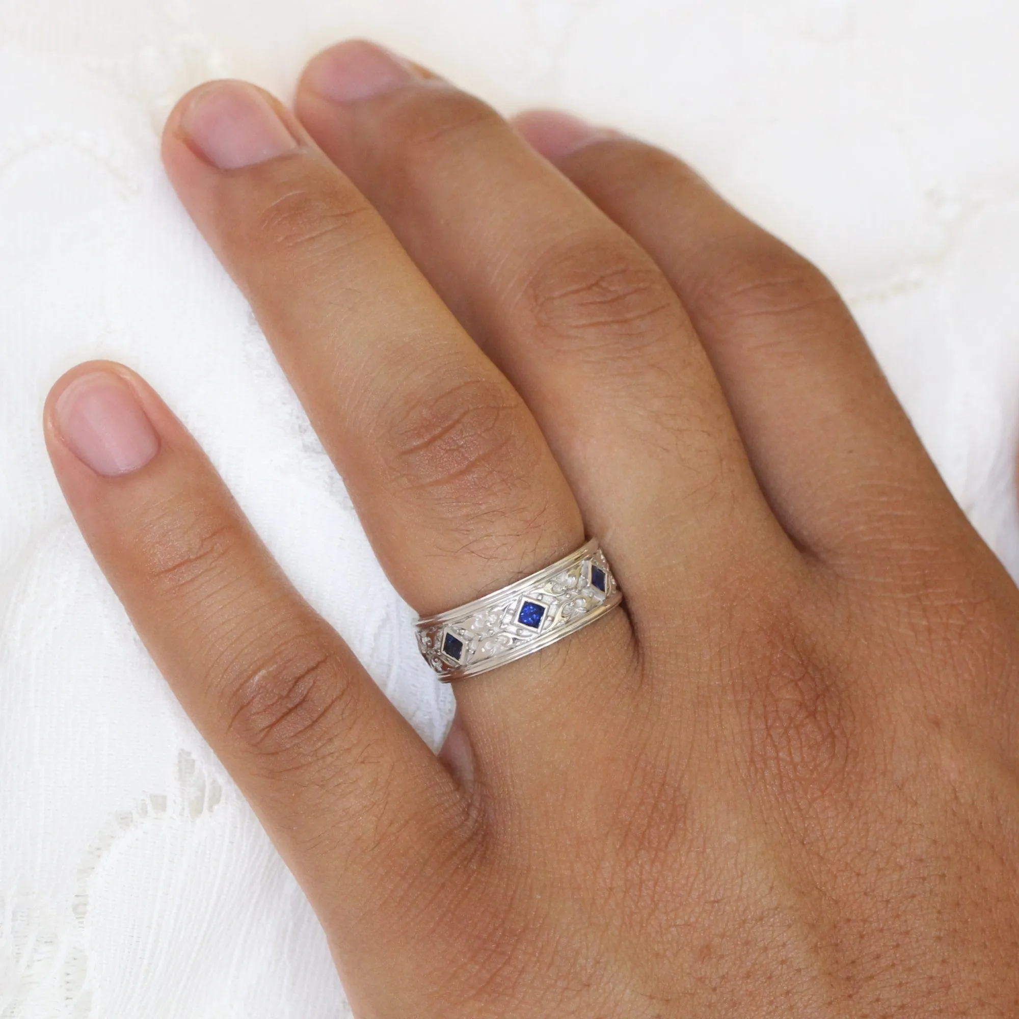Princess Cut Black Diamond Ring in Gold Celtic Knot Wedding Band