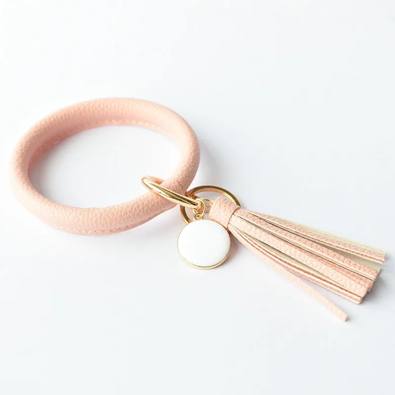 Pure Leather Tassel Pendant Bracelet