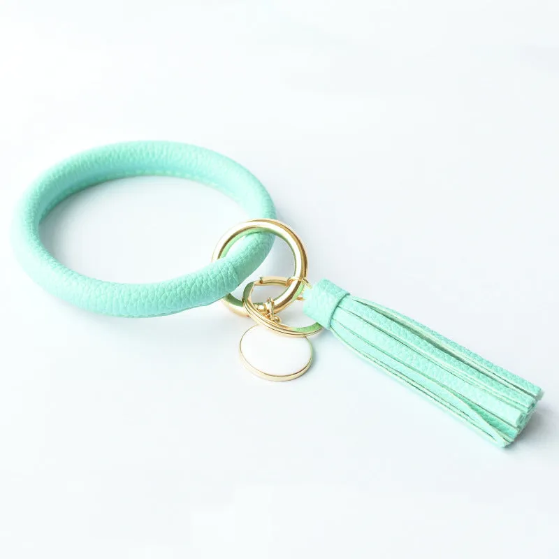 Pure Leather Tassel Pendant Bracelet