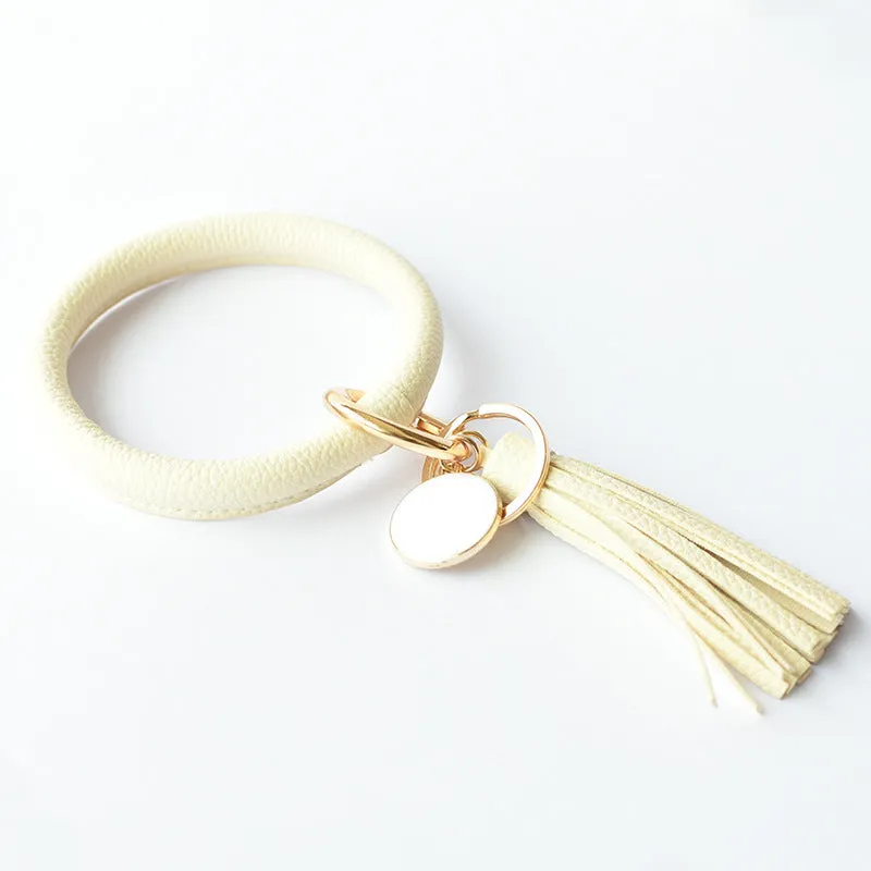 Pure Leather Tassel Pendant Bracelet