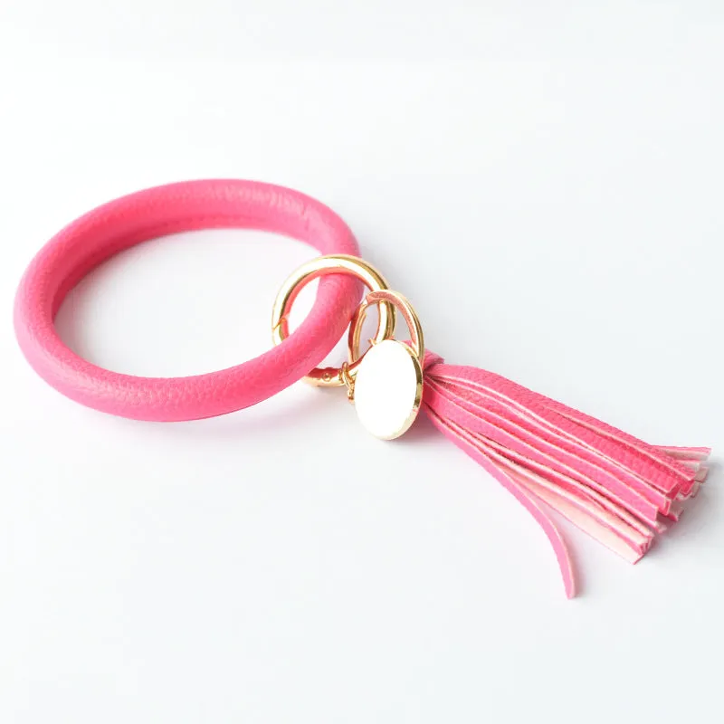 Pure Leather Tassel Pendant Bracelet