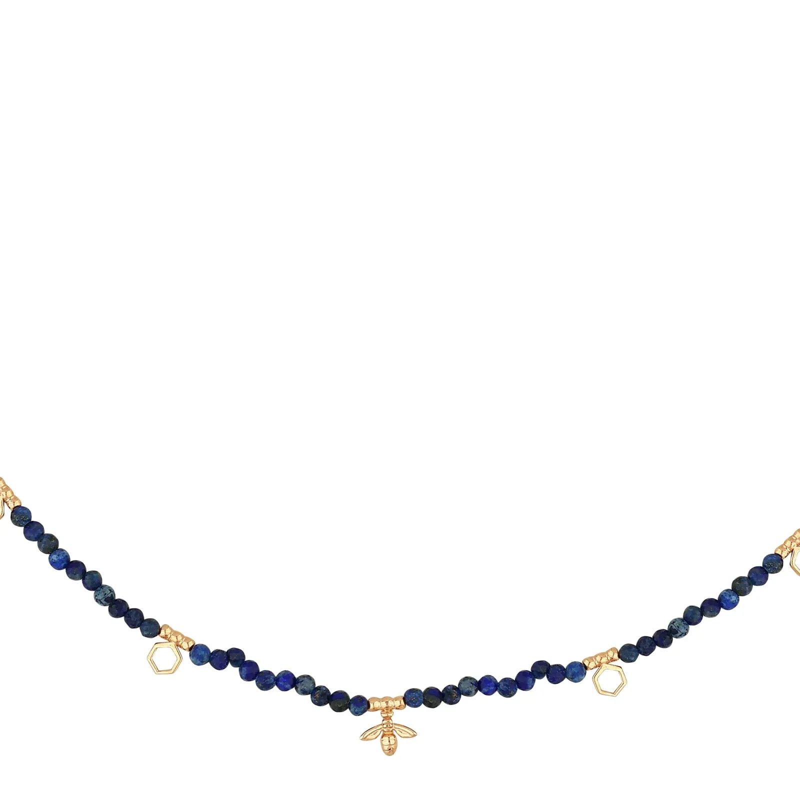 QUEEN BEE GOLD PERIDOT MALAHIT SMALL NECKLACE