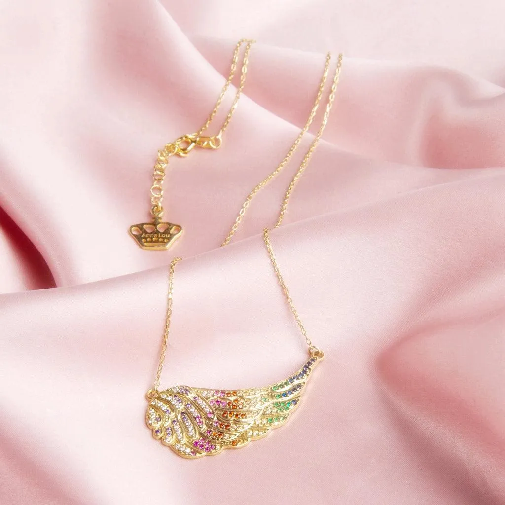 Rainbow Angel Wing Necklace
