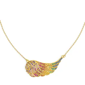 Rainbow Angel Wing Necklace