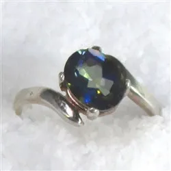 Right Hand Fashion Rainbow Topaz Ring Size 7
