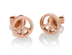 Rose Gold Peace Earrings