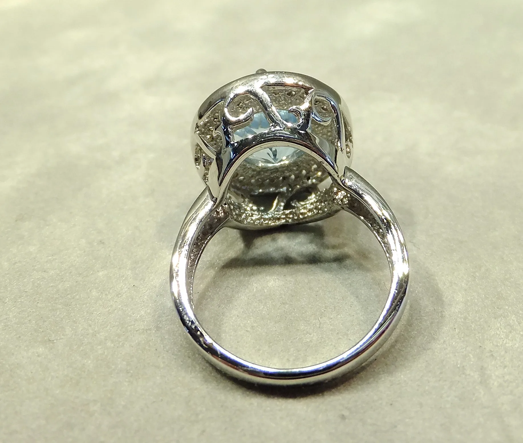 Round Blue Topaz Gemstone Ring