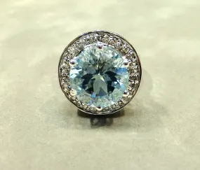 Round Blue Topaz Gemstone Ring