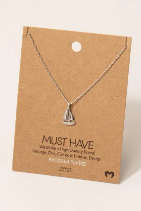 Sailing Away Dainty Sailboat Pendant Necklace