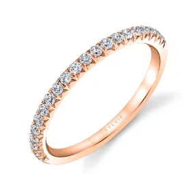 Shared Prong Wedding Band - Harmonie 14k Gold Rose