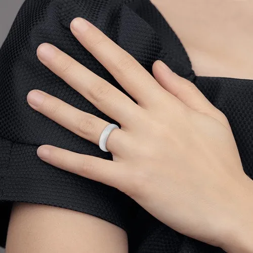 Silicone Silver 5.7mm Domed Band