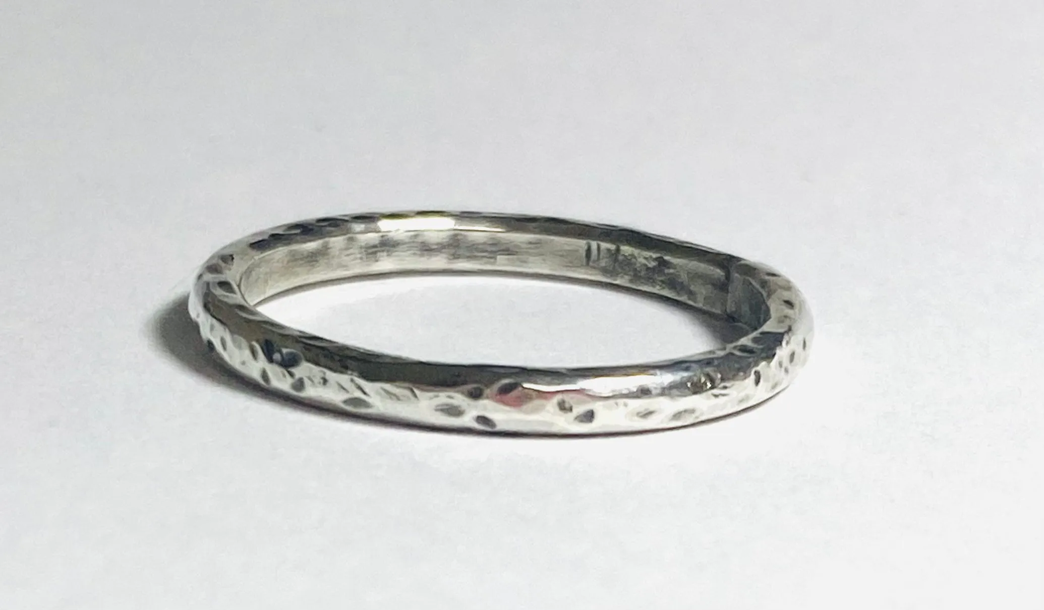 Silver Band, Hammered Silver Band Ring, Silver Texture Ring, Silver Ring/Simple Stacking Ring