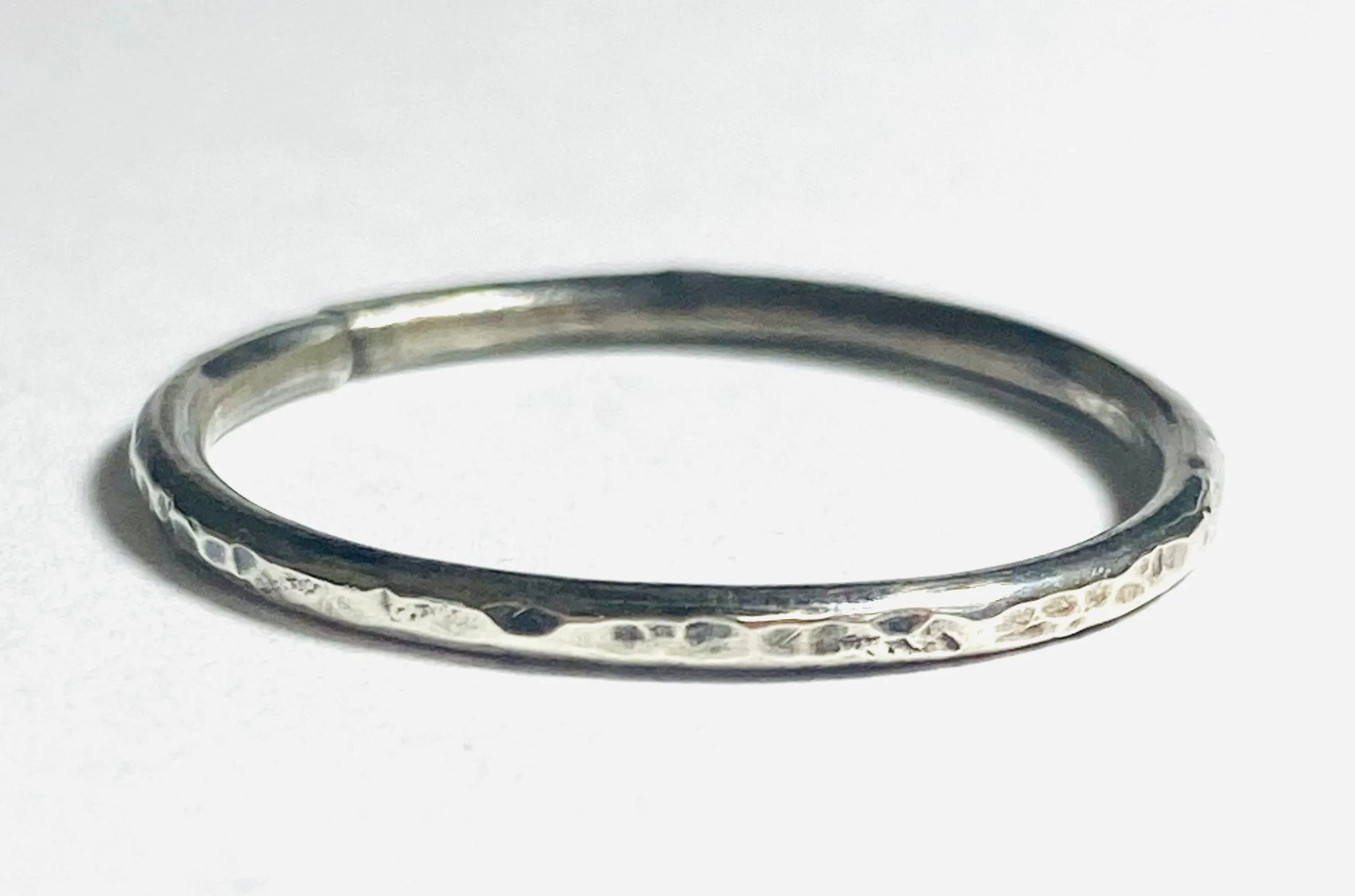 Silver Band, Hammered Silver Band Ring, Silver Texture Ring, Silver Ring/Simple Stacking Ring