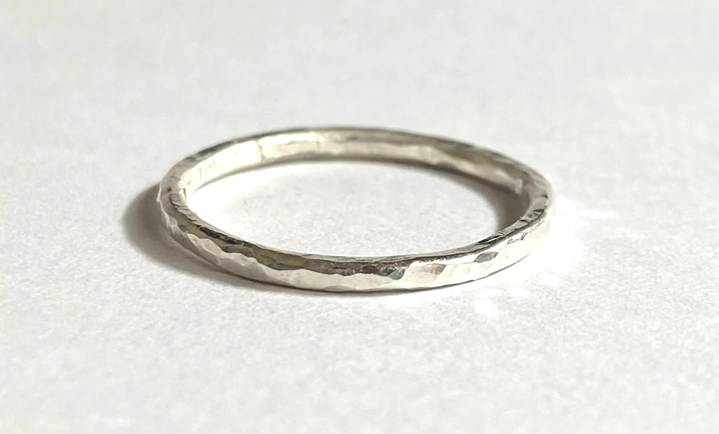 Silver Band, Hammered Silver Band Ring, Silver Texture Ring, Silver Ring/Simple Stacking Ring