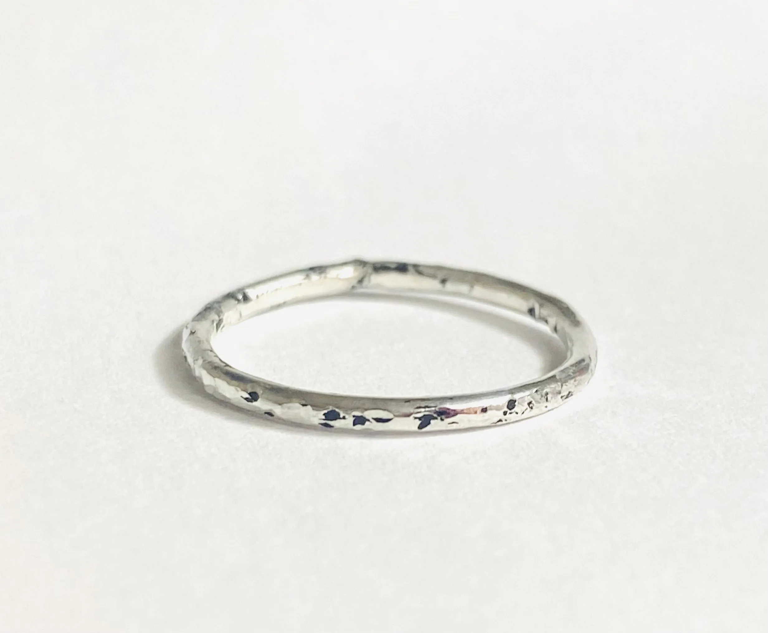 Silver Band, Hammered Silver Band Ring, Silver Texture Ring, Silver Ring/Simple Stacking Ring