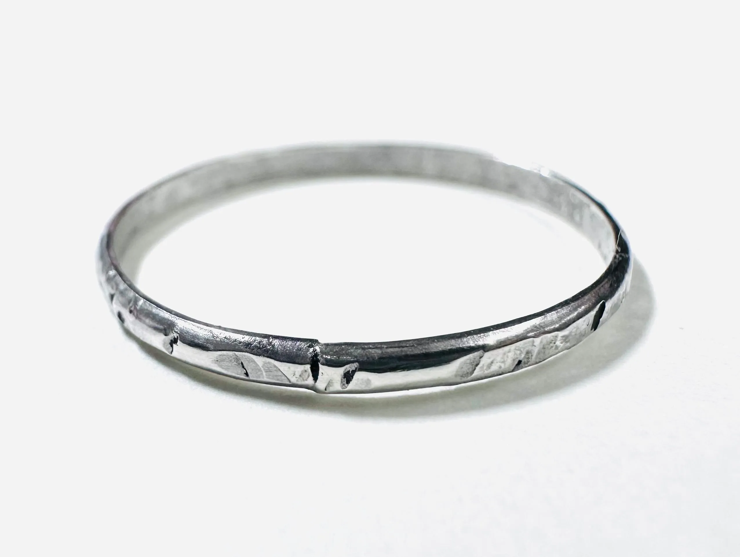 Silver Band, Hammered Silver Band Ring, Silver Texture Ring, Silver Ring/Simple Stacking Ring
