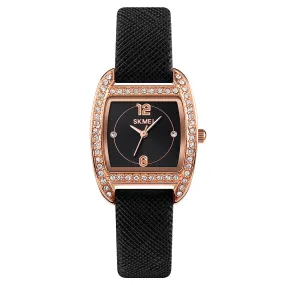 SKMEI 1770 Women Diamond Watches w/ Leather Band