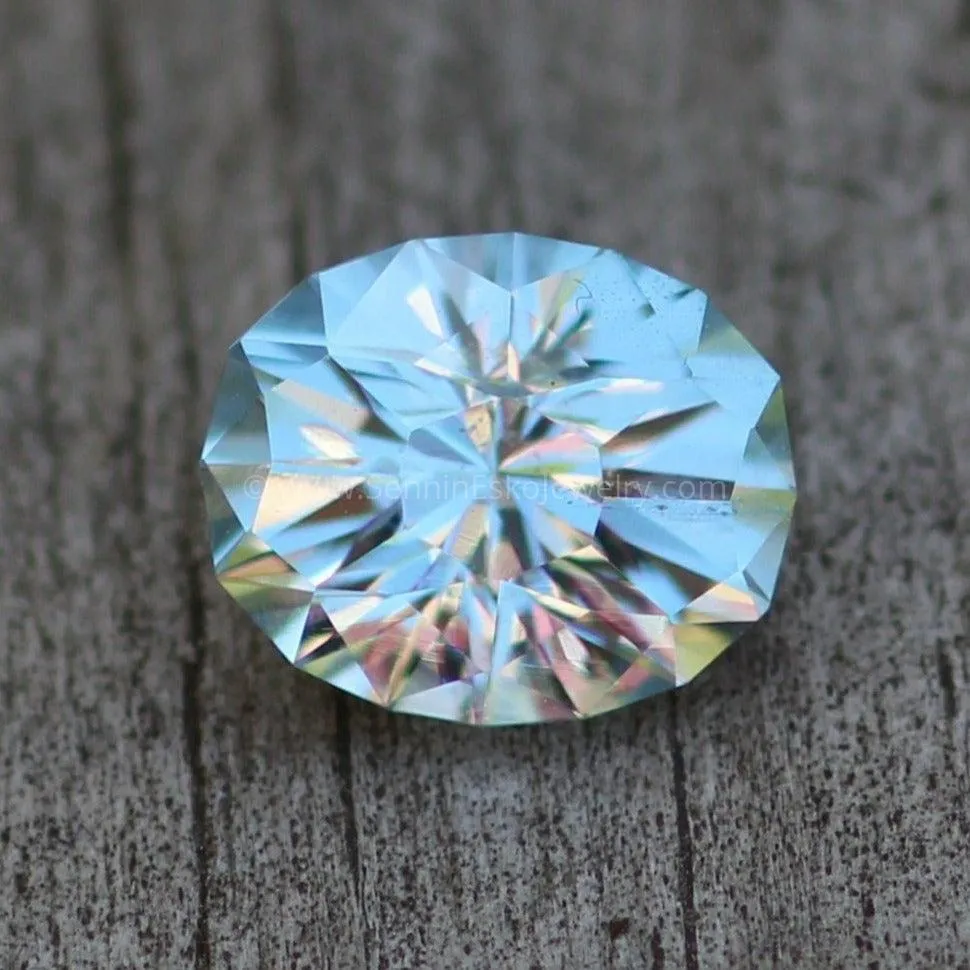 Sky Blue Topaz Oval Hand Cut Gemstone - Precision Cut 9x11mm Blue Topaz - Brazilian Topaz