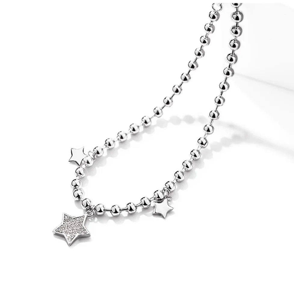 SLUYNZ Star Bracelet for Women Teen Girls Sterling Silver Adjustable CZ Star Link Bracelet
