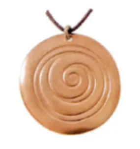 Spiral Gold-dipped Pendant Necklace on 18" Rolo Chain
