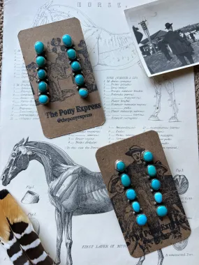 Spur 5 Stone Kingman Turquoise Earrings