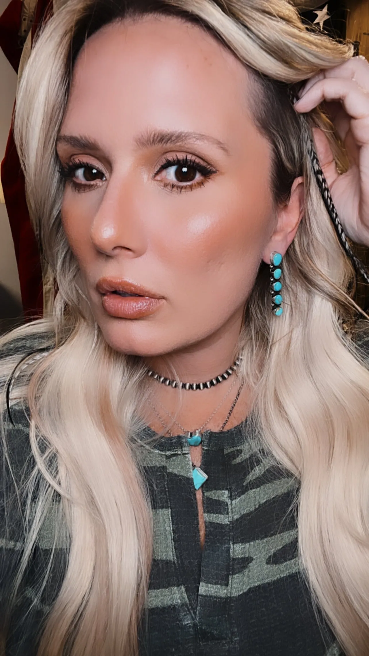 Spur 5 Stone Kingman Turquoise Earrings
