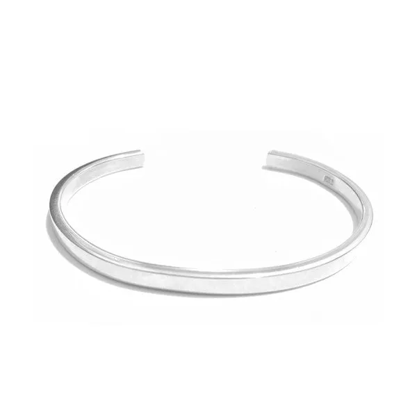 Sterling Silver Skinny Solid Open Cuff Bangle