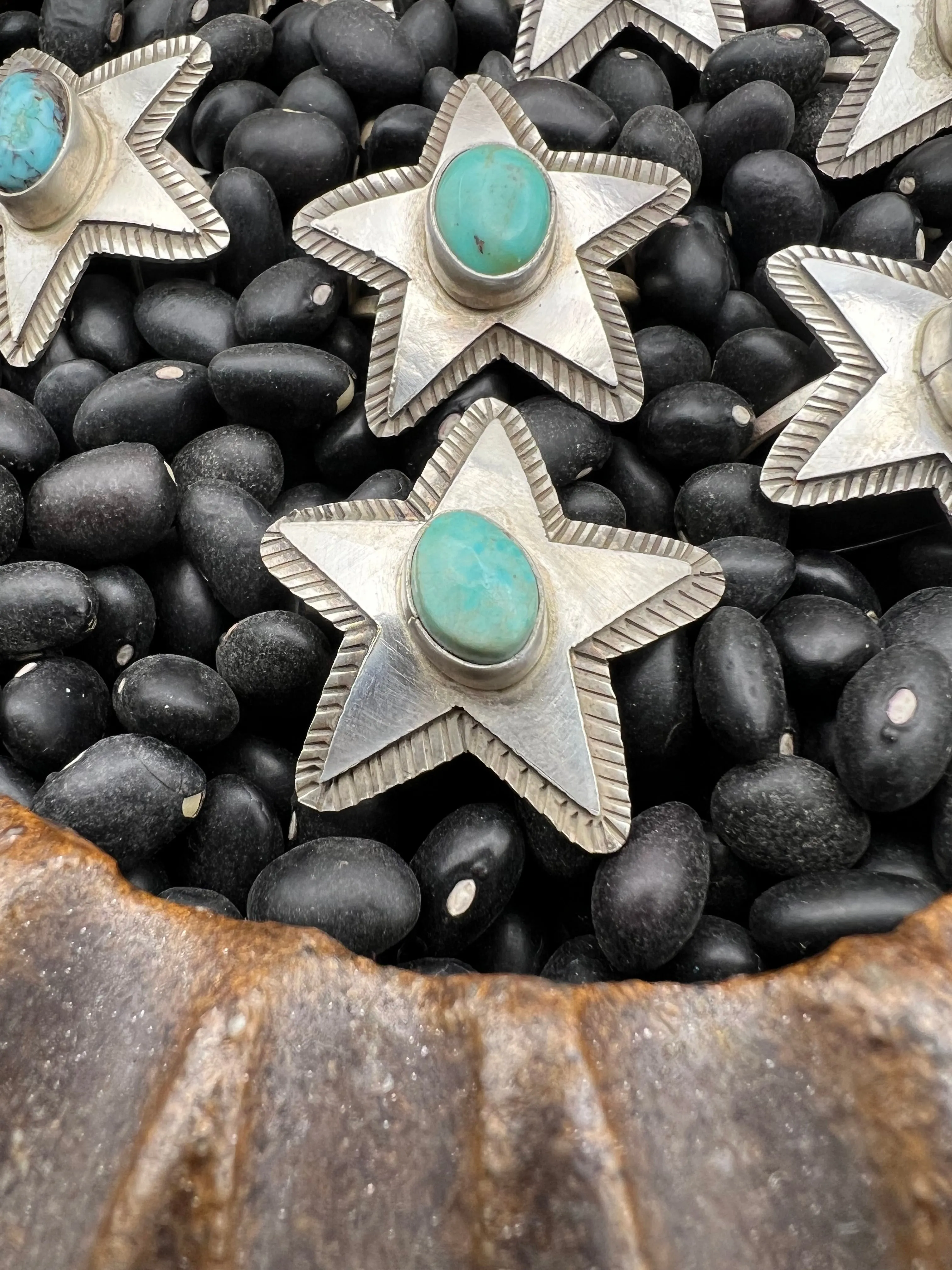 Sterling Silver Turquoise Star Rings