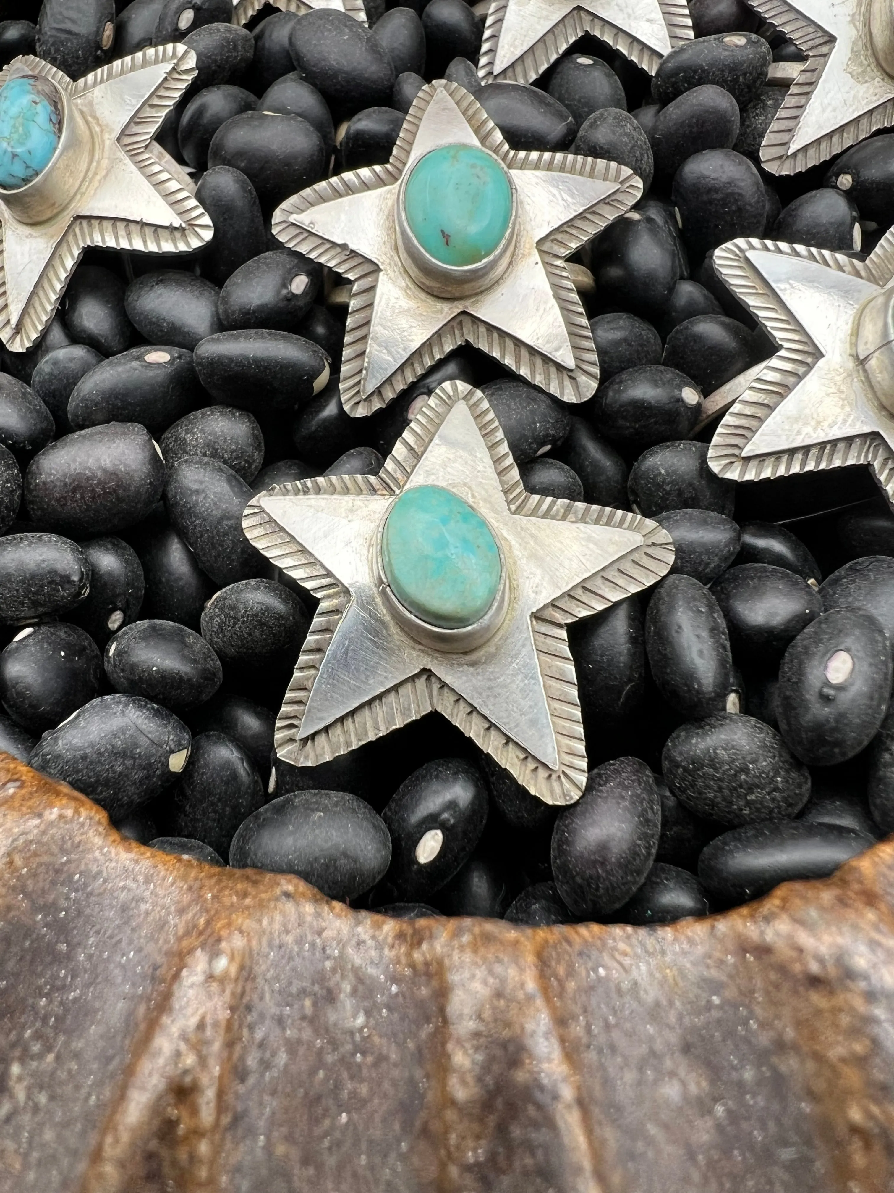 Sterling Silver Turquoise Star Rings