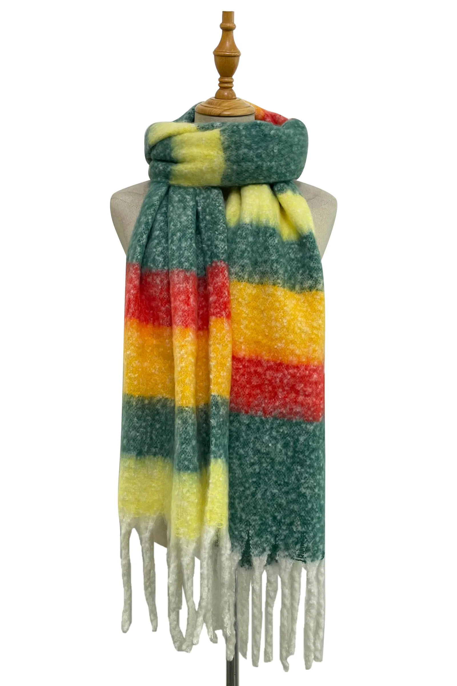 Super Cosy Stripe Blanket Tassel Scarf
