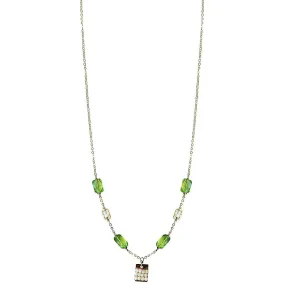 Tabs Necklace 5022 with Peridot and Australian Opal by Michelle Pressler Jewelry
