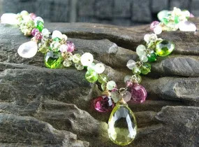 Talisman Unlimited 14K Yellow Gold Pink and Green Tourmaline Mixed Stone Necklace with Pearls