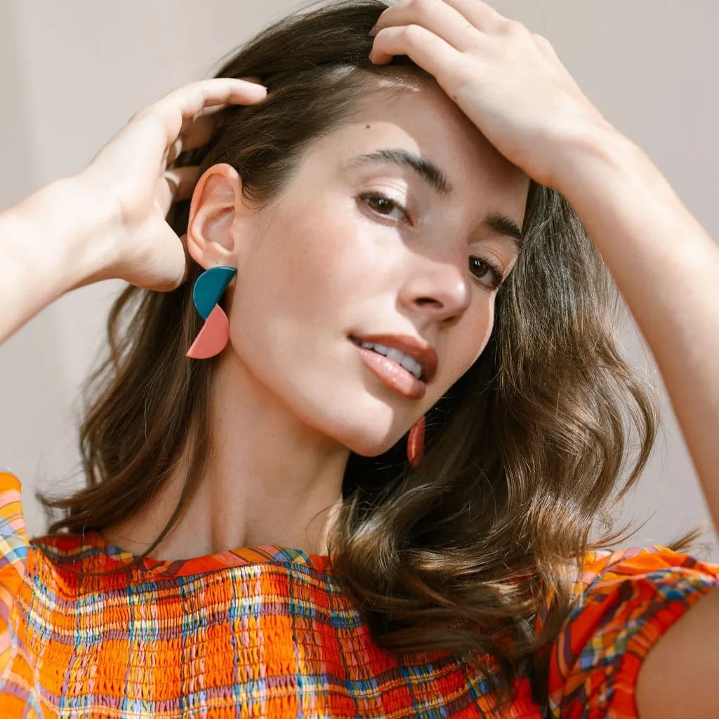 Teal Sphere Earrings