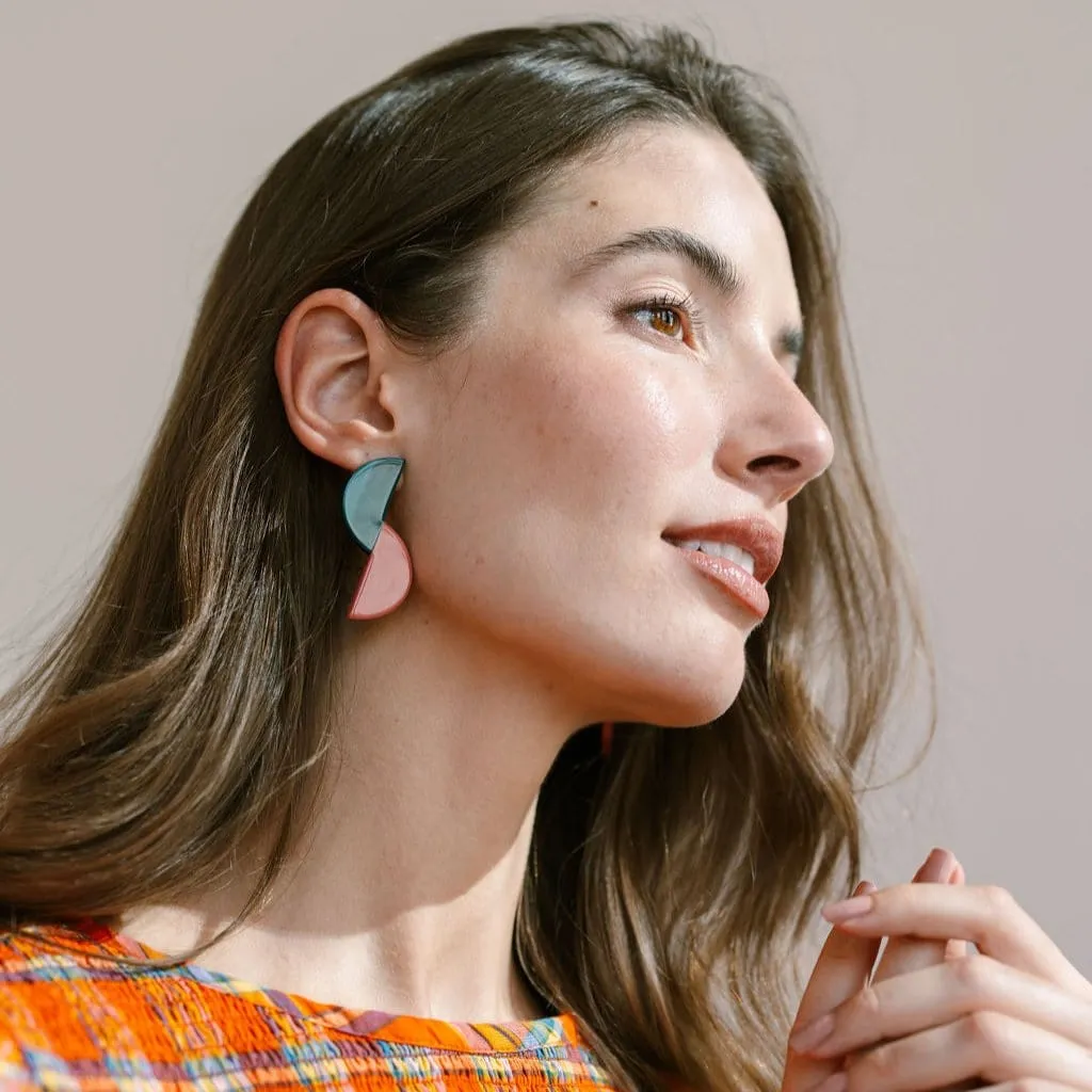 Teal Sphere Earrings
