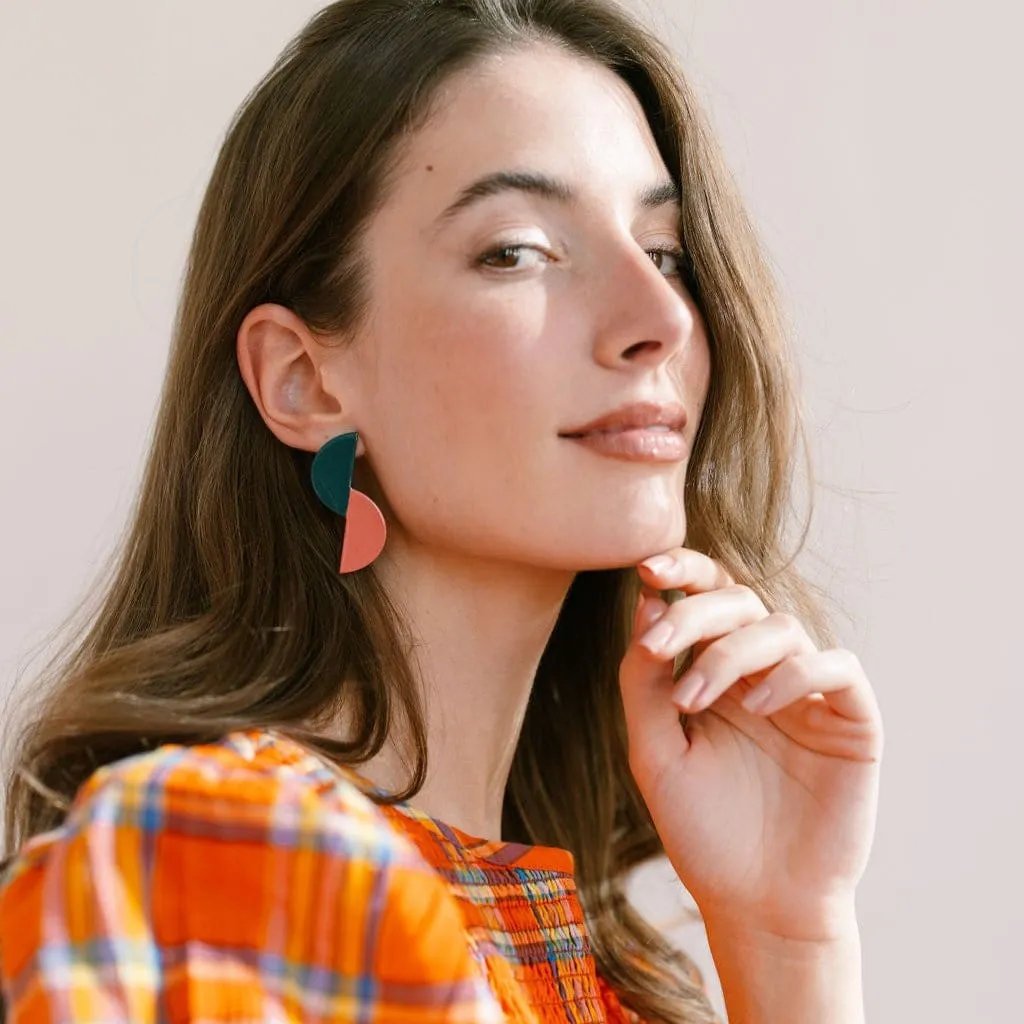 Teal Sphere Earrings