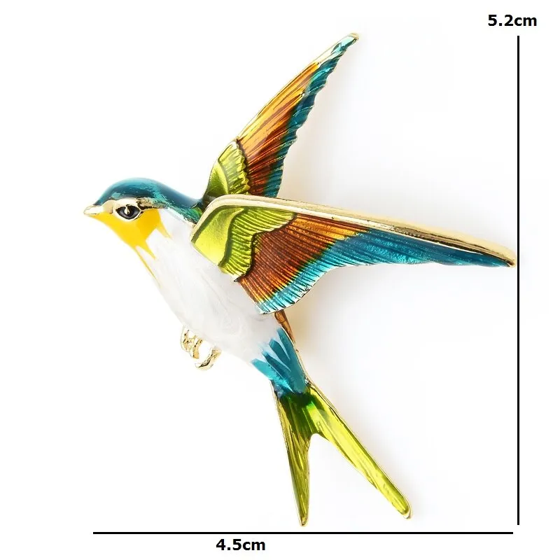 TEEK - Enamel Flying Swallow Brooch