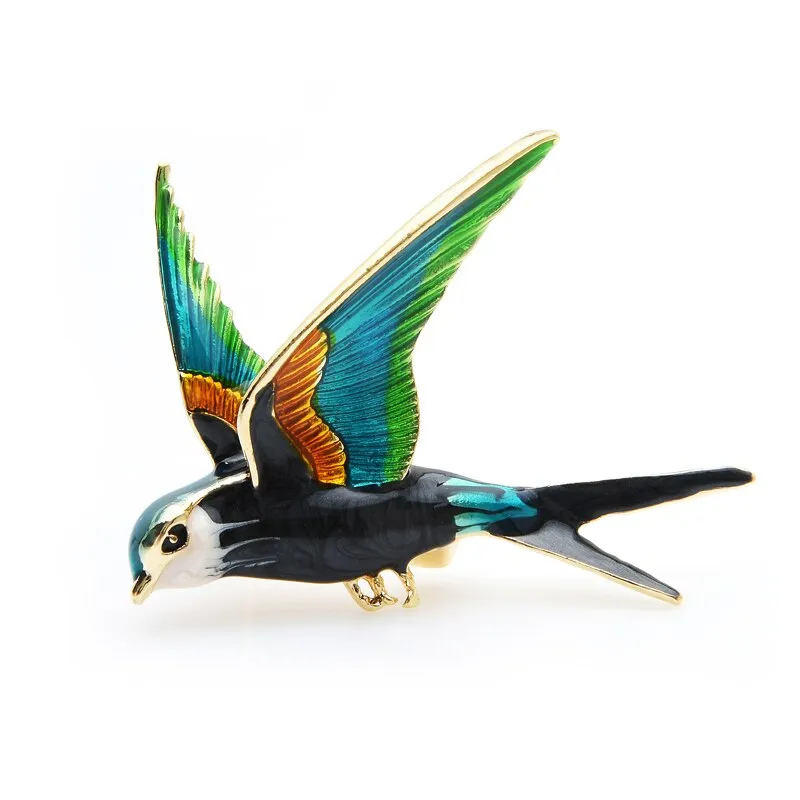 TEEK - Enamel Flying Swallow Brooch