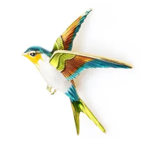 TEEK - Enamel Flying Swallow Brooch