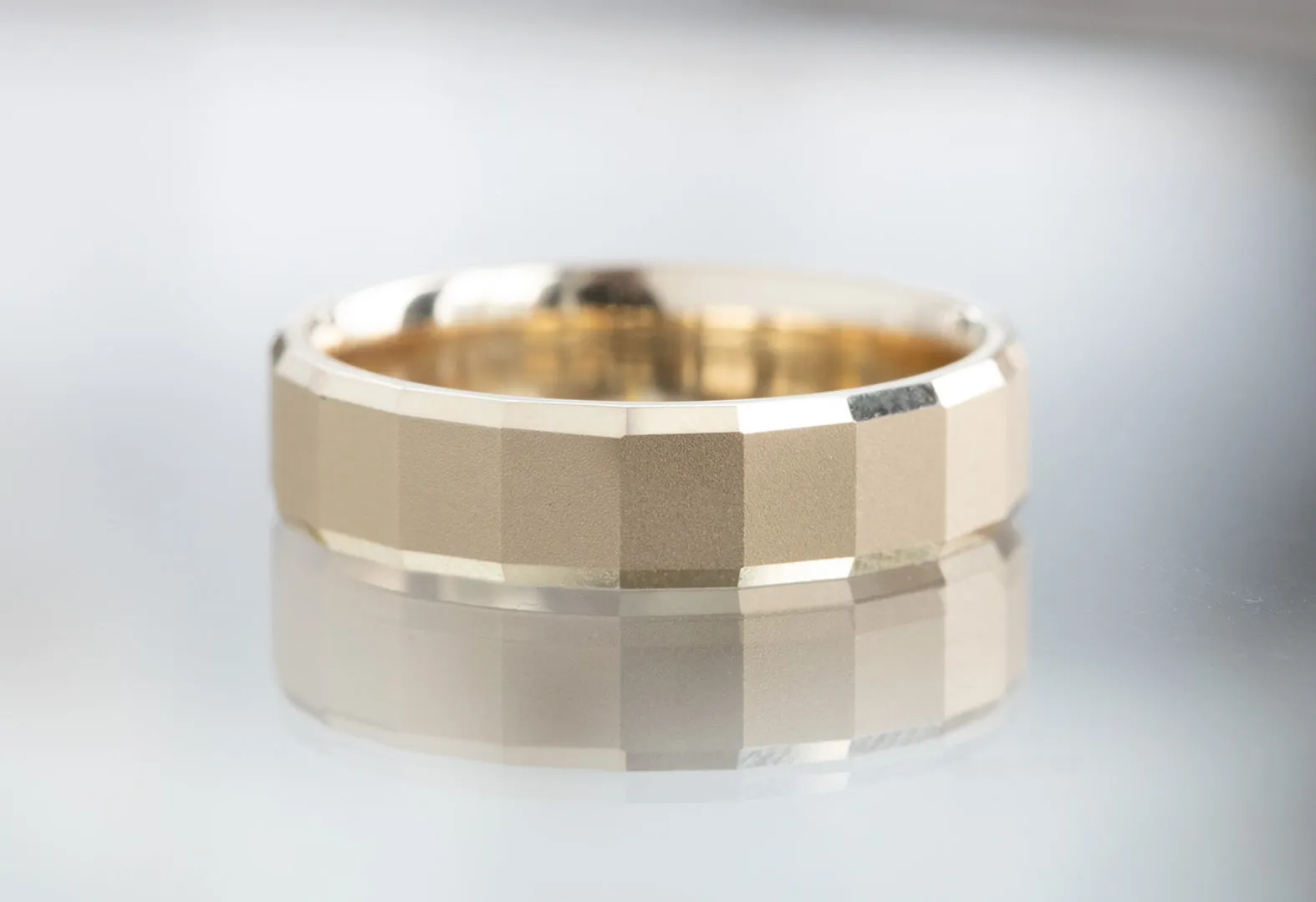 The Faceted Gold Wedding Band