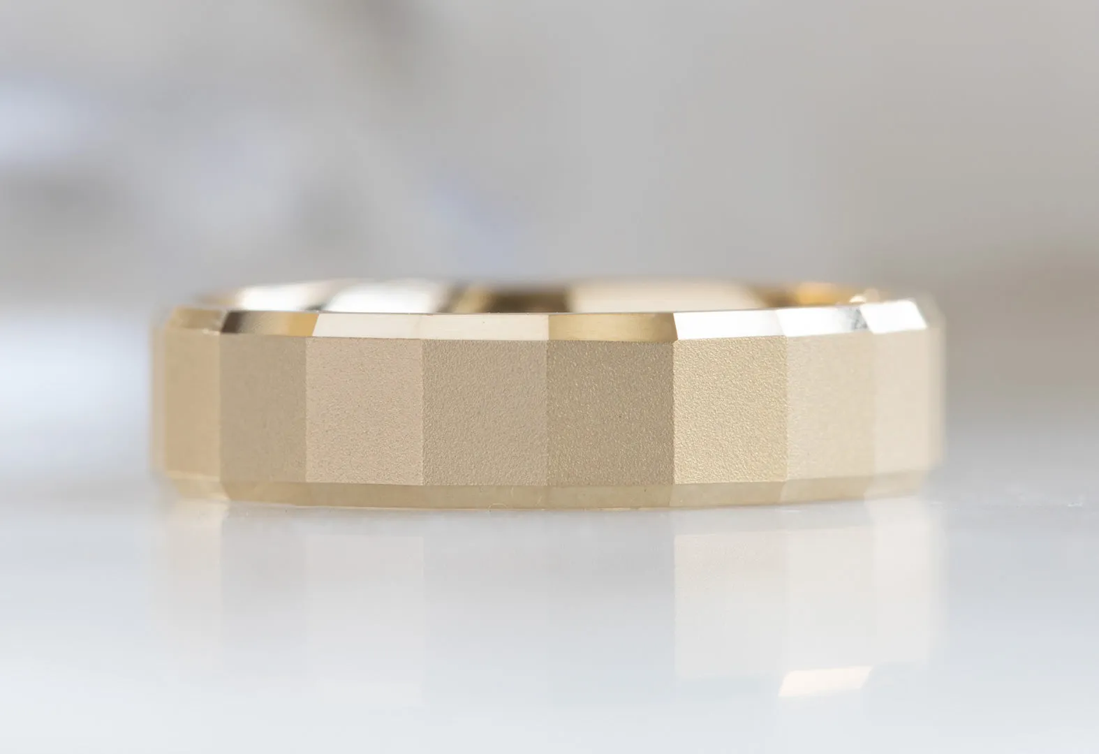 The Faceted Gold Wedding Band
