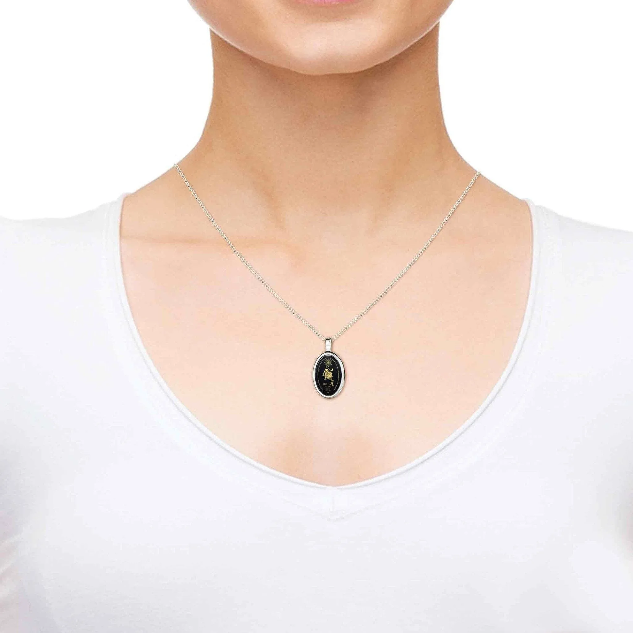The World of Leo, 925 Sterling Silver Necklace, Onyx