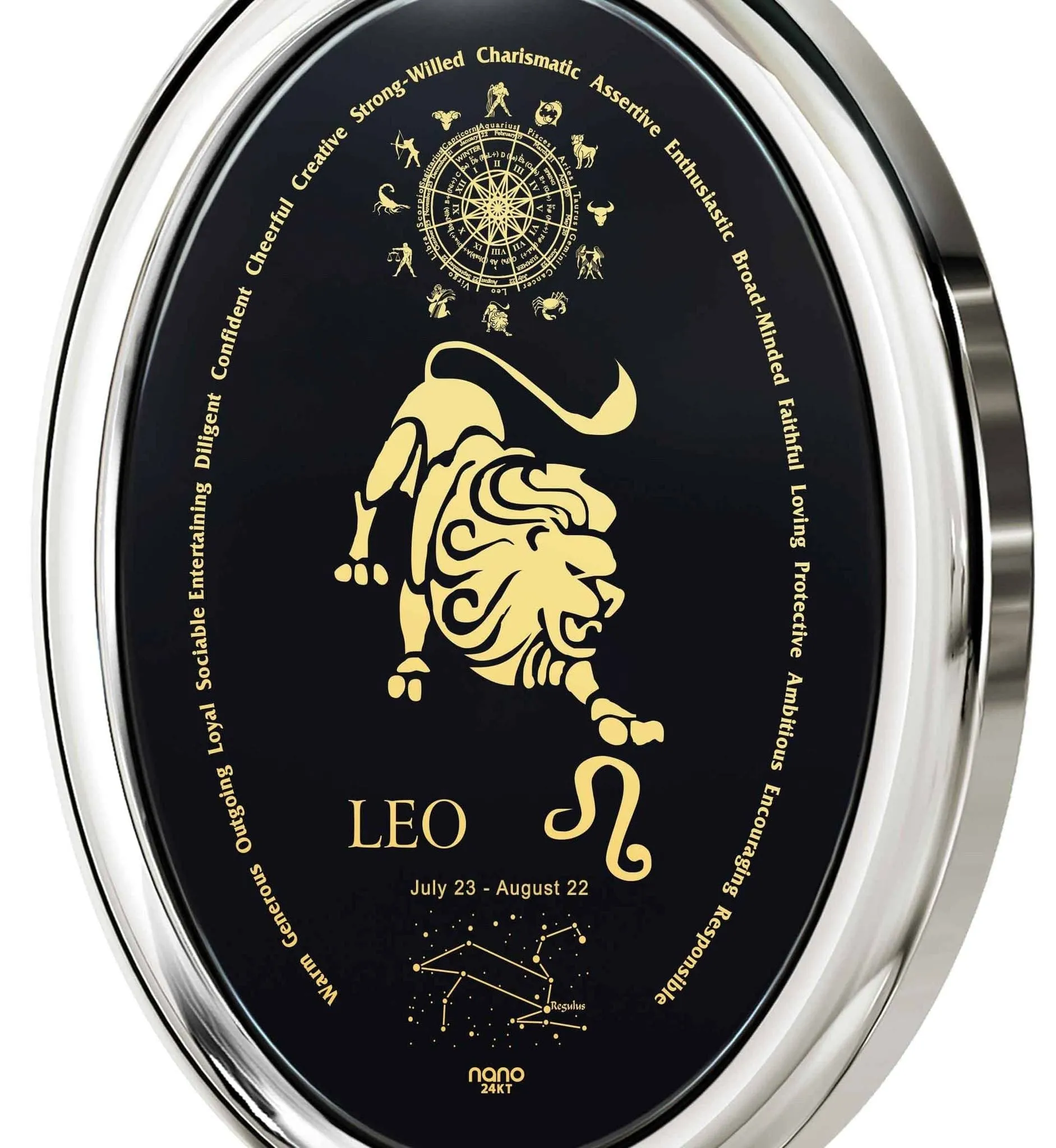 The World of Leo, 925 Sterling Silver Necklace, Onyx