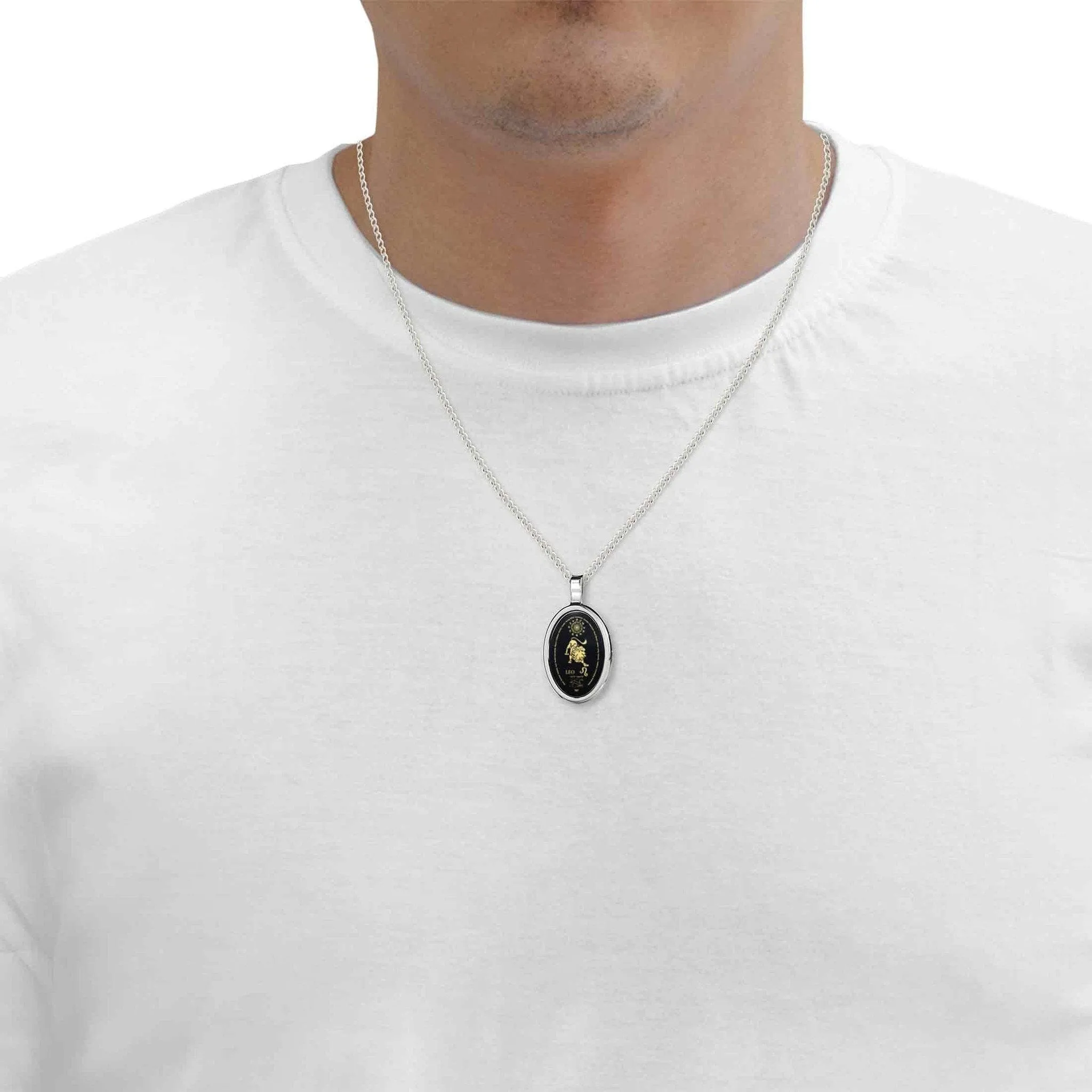 The World of Leo, 925 Sterling Silver Necklace, Onyx