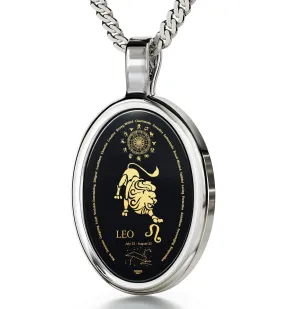 The World of Leo, 925 Sterling Silver Necklace, Onyx